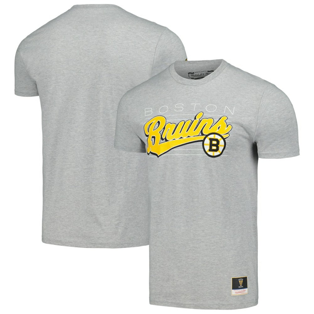Boston Bruins Mitchell & Ness 100th Anniversary Script Sweep T-Shirt Online