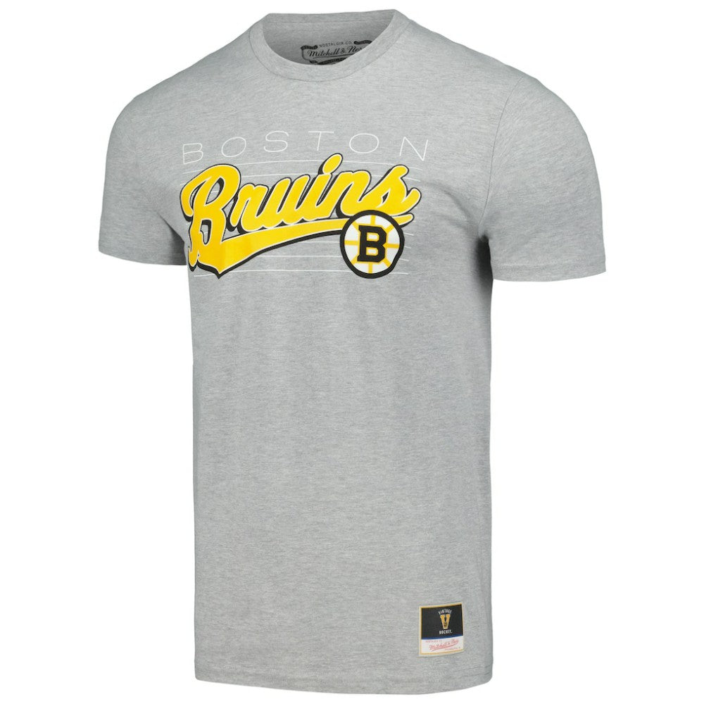 Boston Bruins Mitchell & Ness 100th Anniversary Script Sweep T-Shirt Online