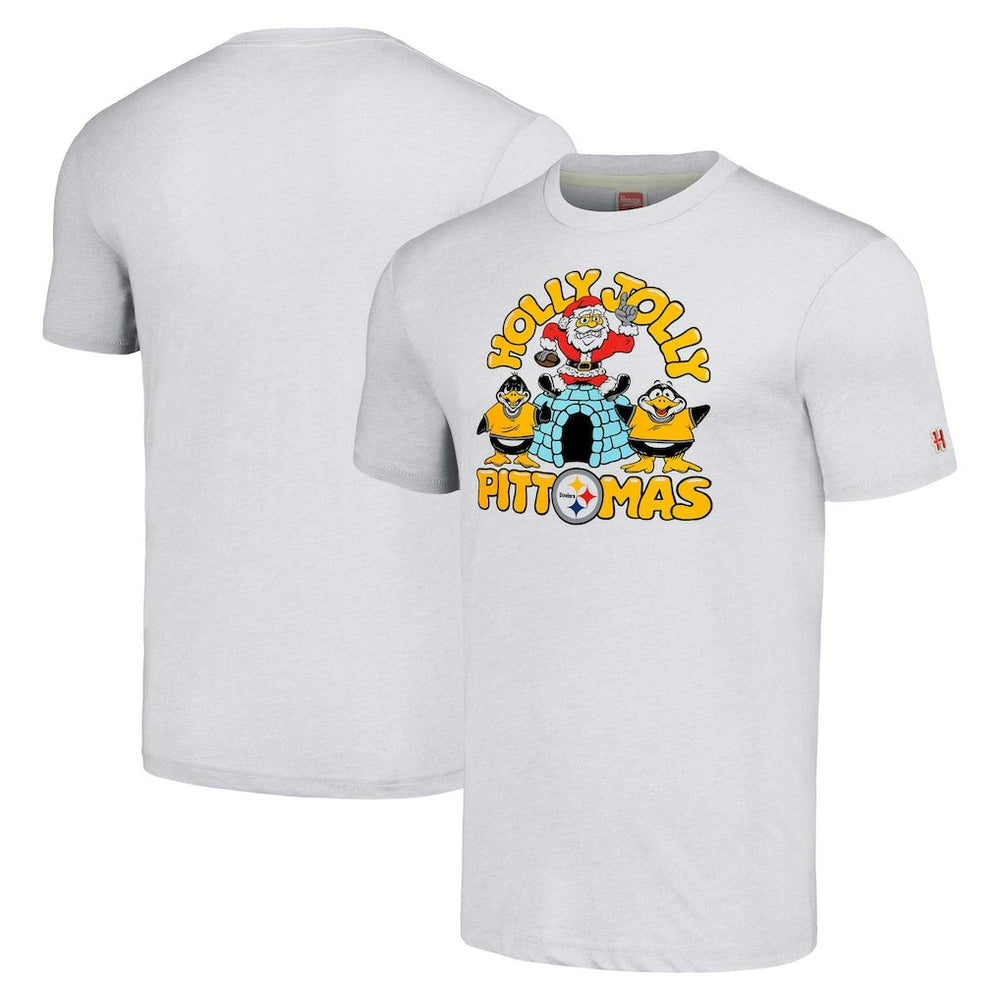 Pittsburgh Steelers  Homage Unisex Holiday Tri-Blend T-Shirt
