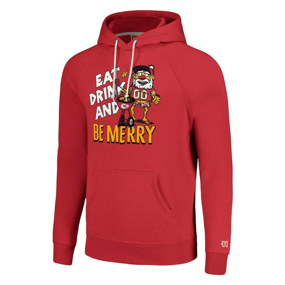Kansas City Chiefs  Homage Unisex Holiday Raglan Tri-Blend Pullover Hoodie