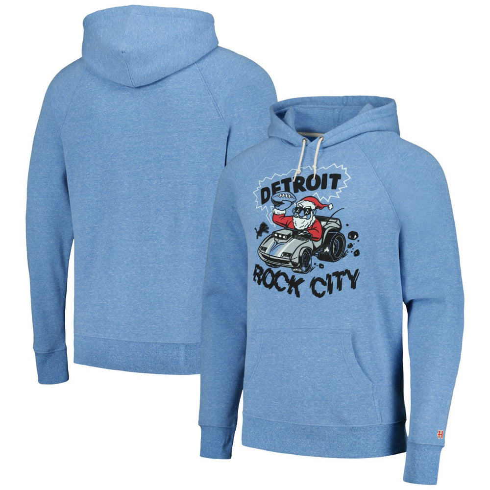 Detroit Lions  Homage Unisex Holiday Raglan Tri-Blend Pullover Hoodie