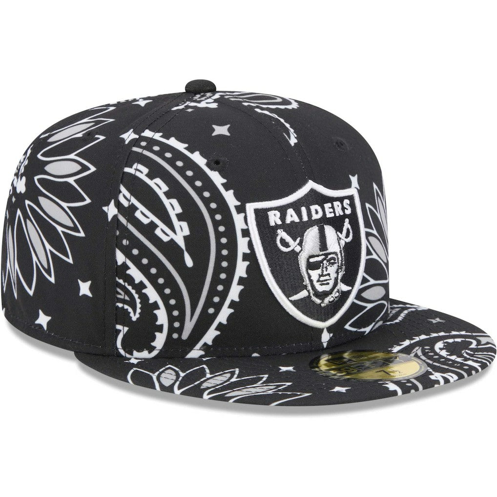 Las Vegas Raiders New Era Paisley 59FIFTY Fitted Hat