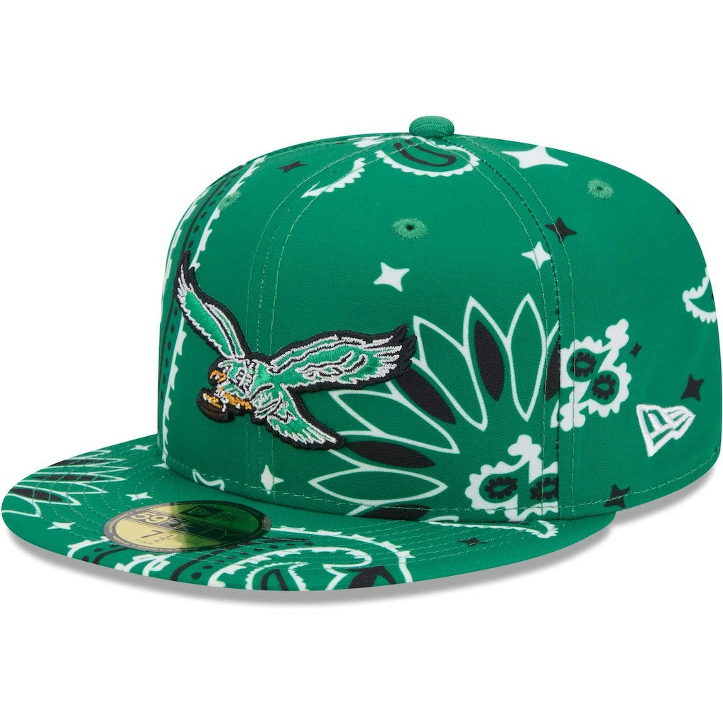 Philadelphia Eagles New Era Throwback Paisley 59FIFTY Fitted Hat