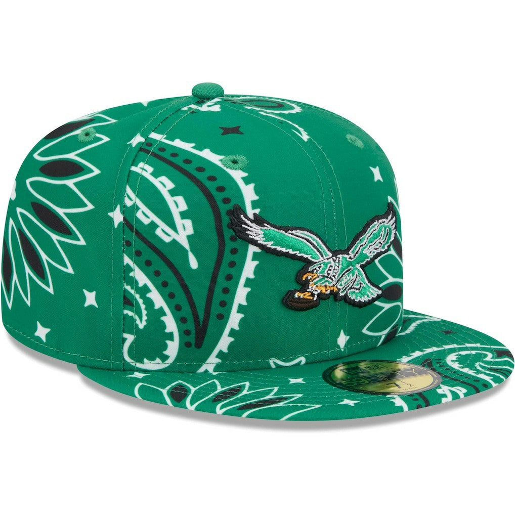 Philadelphia Eagles New Era Throwback Paisley 59FIFTY Fitted Hat