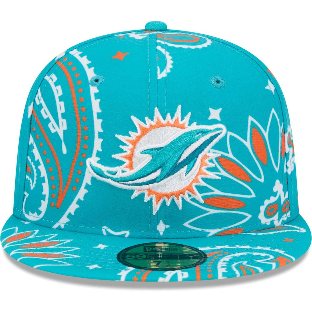 Miami Dolphins New Era Paisley 59FIFTY Fitted Hat