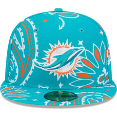 Miami Dolphins New Era Paisley 59FIFTY Fitted Hat