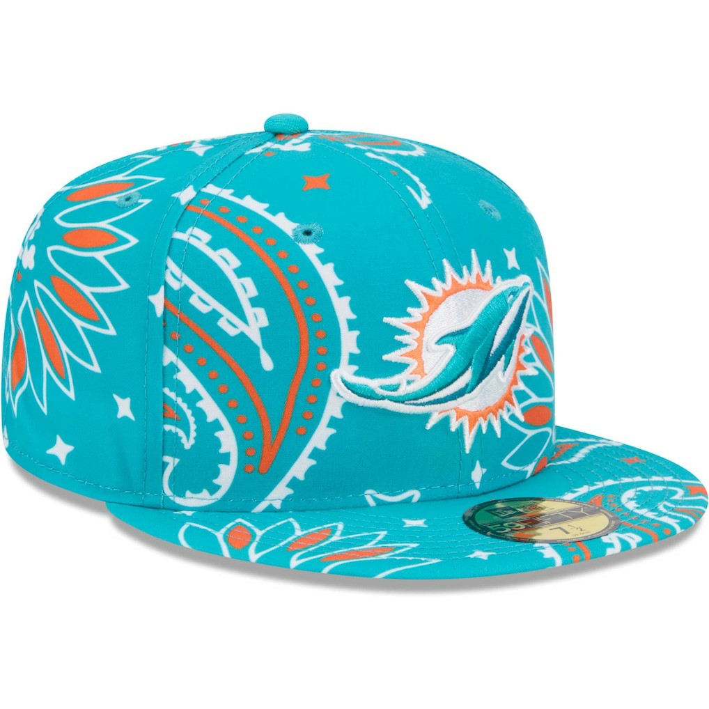 Miami Dolphins New Era Paisley 59FIFTY Fitted Hat