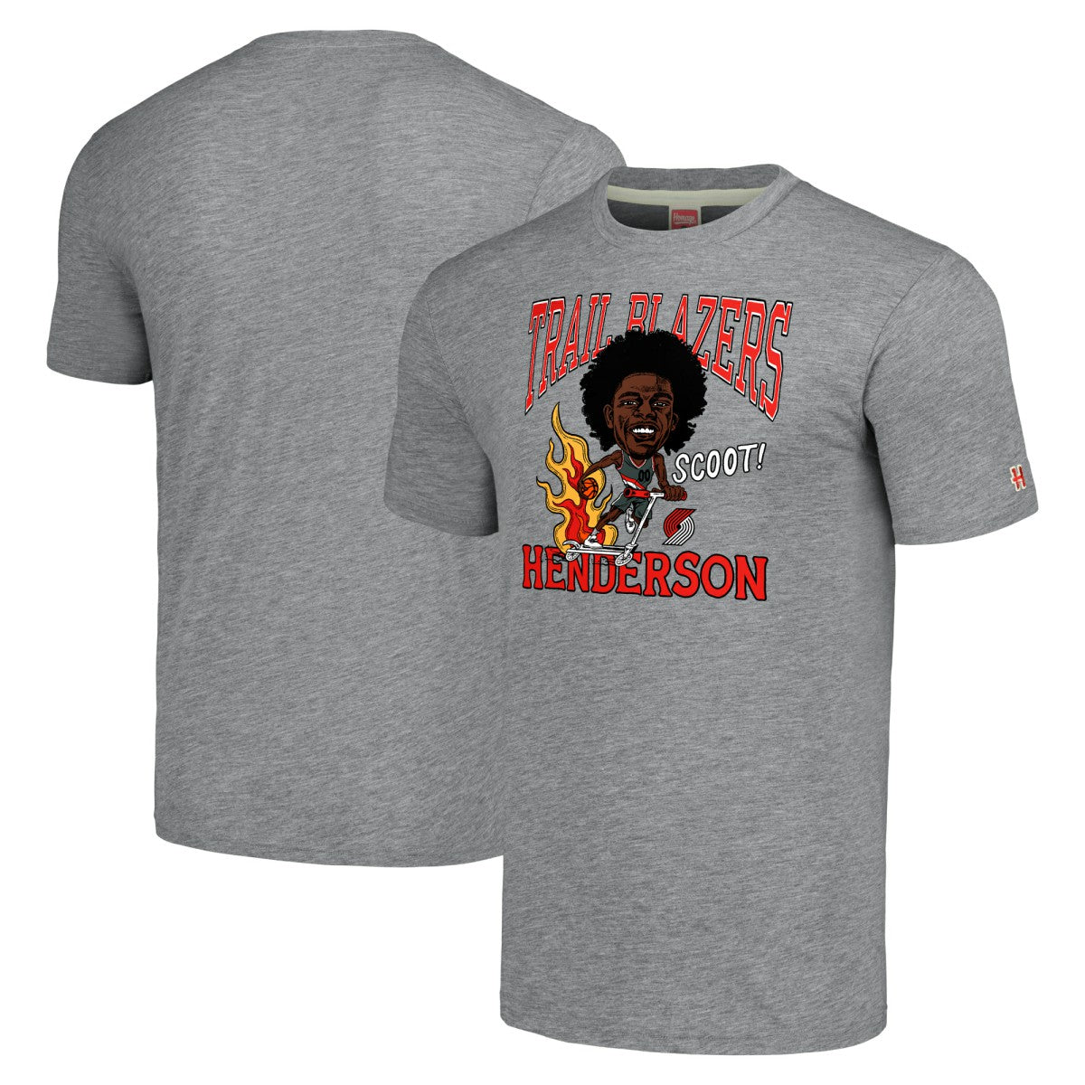 Scoot Henderson Portland Trail Blazers Homage Caricature Tri-Blend T-Shirt Discount