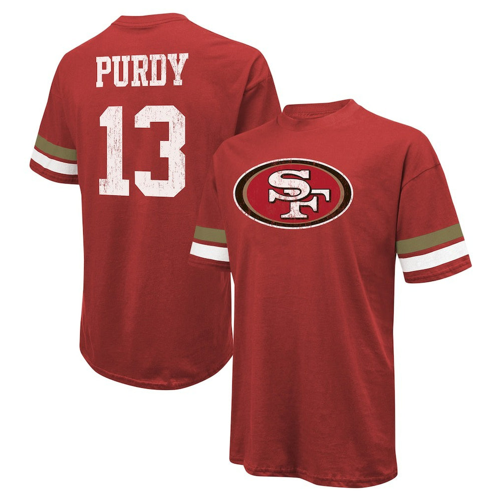 San Francisco 49ers  Brock Purdy  Majestic Threads Name & Number Oversize Fit T-Shirt