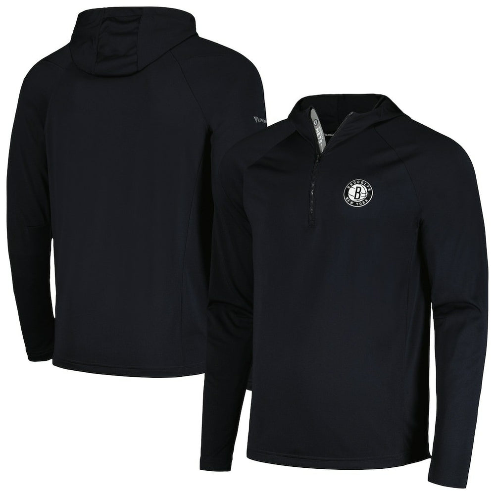 Brooklyn Nets Levelwear Zander Hoodie Raglan Quarter-Zip Top For Sale