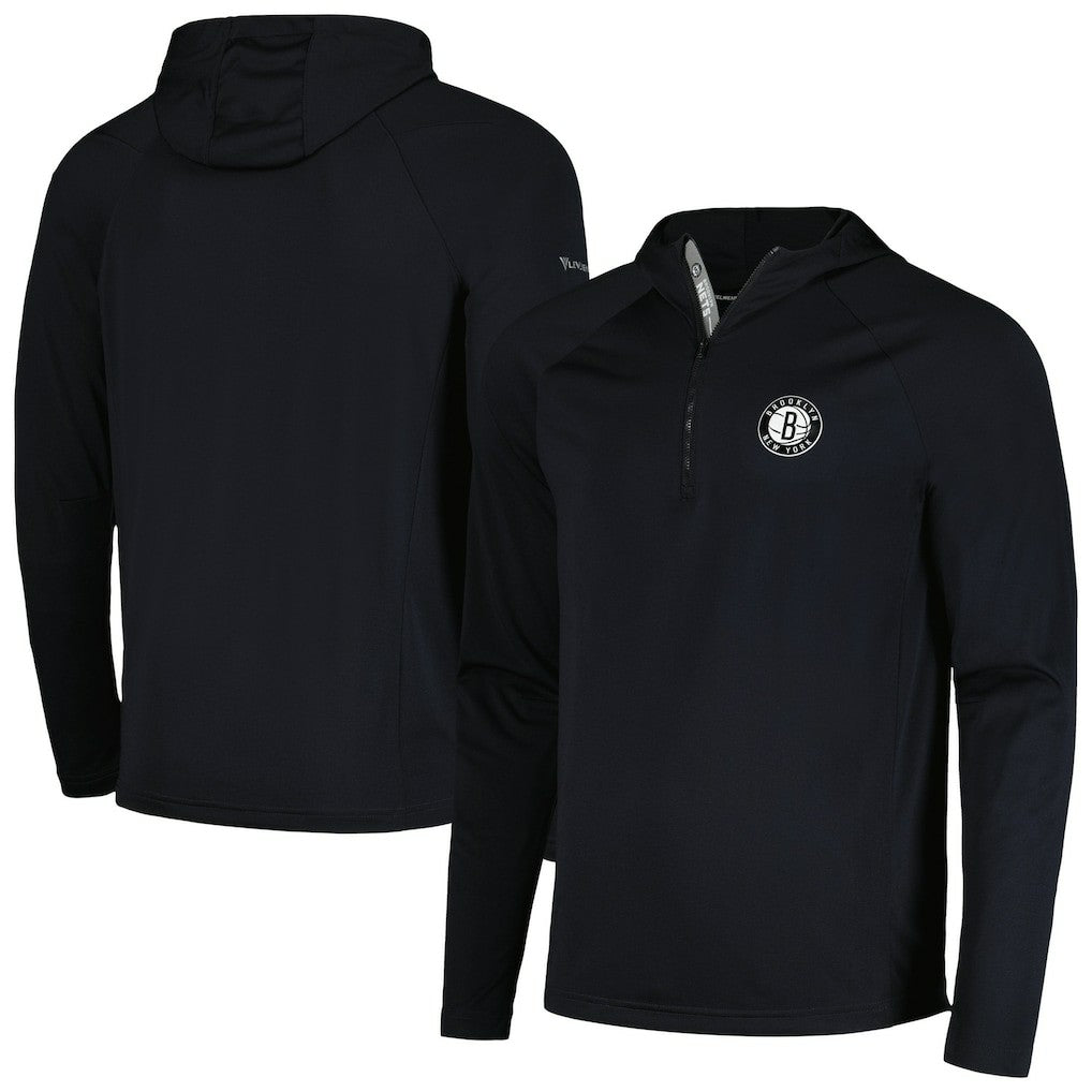Brooklyn Nets Levelwear Zander Hoodie Raglan Quarter-Zip Top For Sale