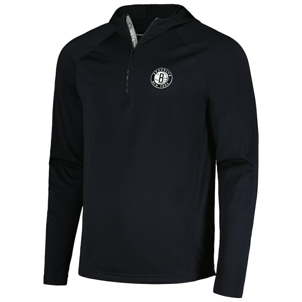 Brooklyn Nets Levelwear Zander Hoodie Raglan Quarter-Zip Top For Sale
