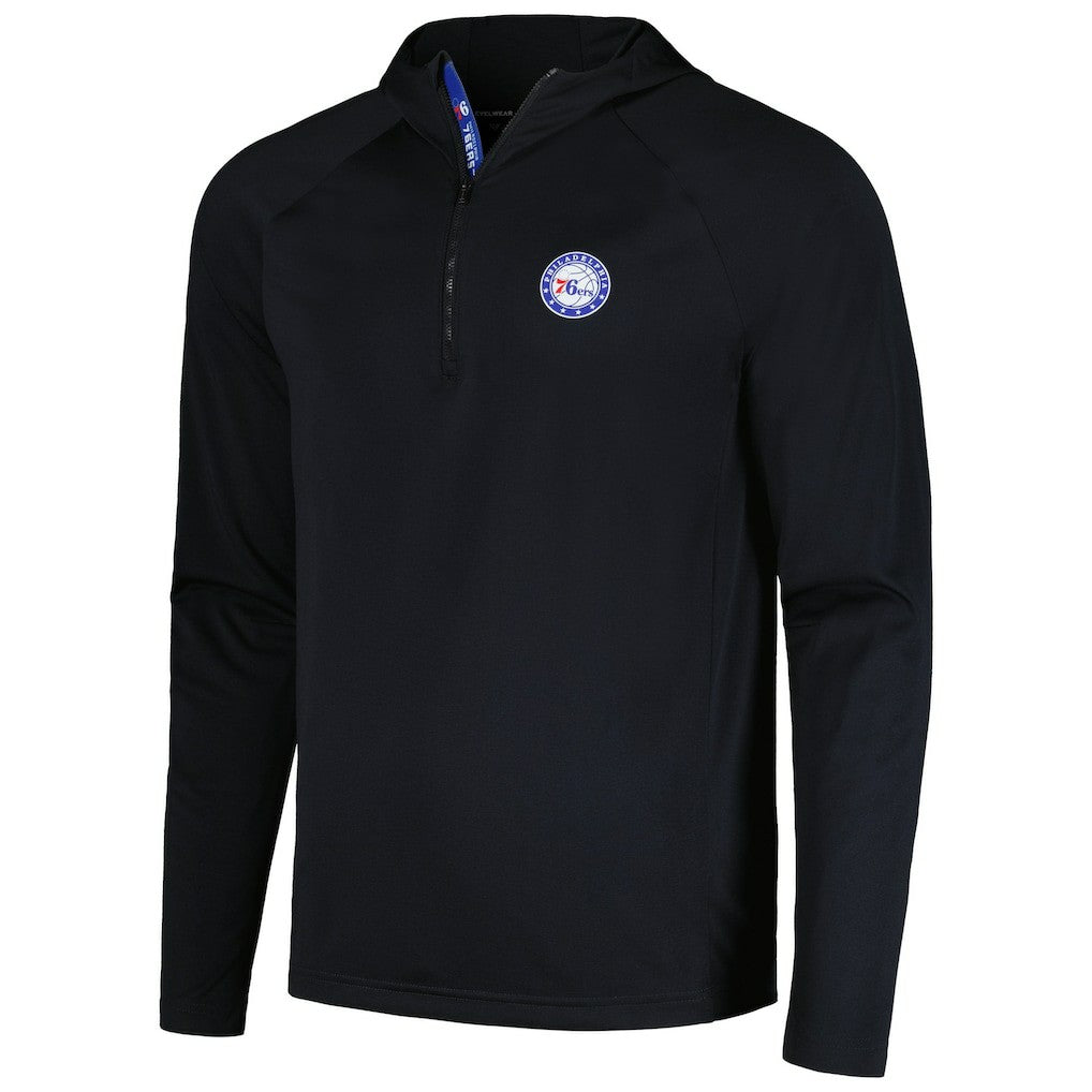 Philadelphia 76ers Levelwear Zander Hoodie Raglan Quarter-Zip Top On Sale