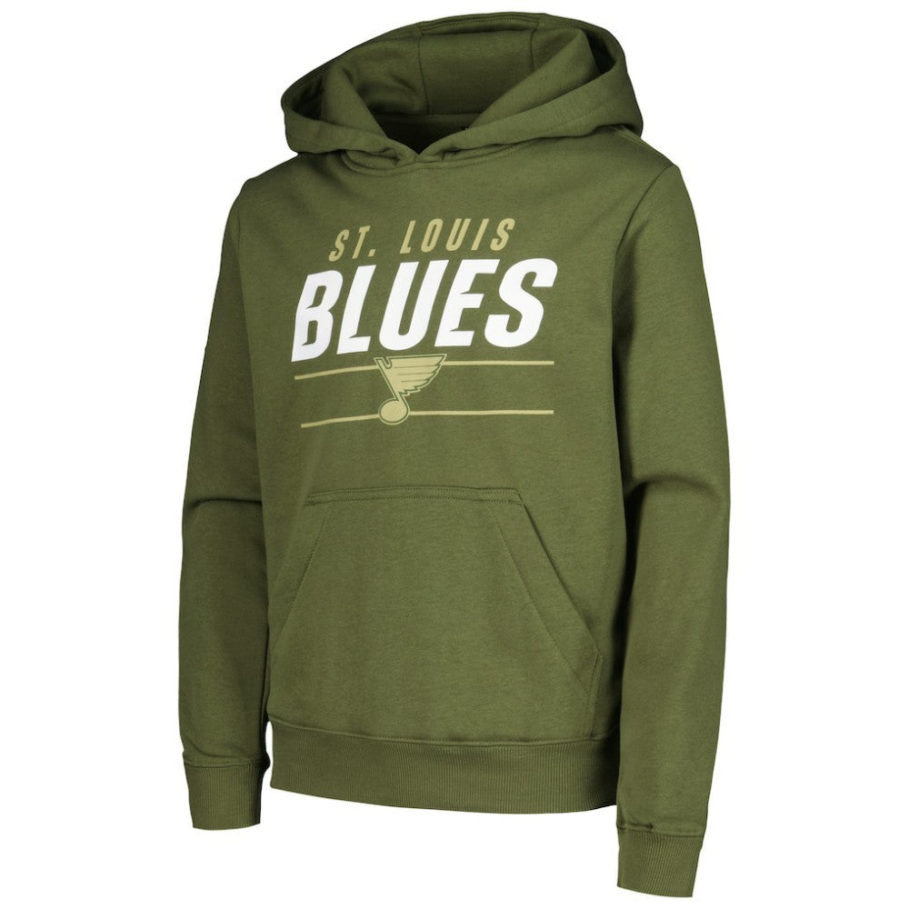 St. Louis Blues Levelwear Youth Podium Fleece Pullover Hoodie Outlet