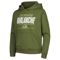 Colorado Avalanche Levelwear Youth Podium Fleece Pullover Hoodie On Sale
