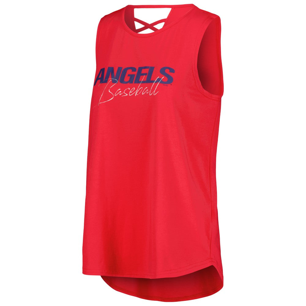 Los Angeles Angels DKNY Sport Women's Claire Fashion Tri-Blend Tank Top | MLB Sale