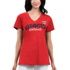 Washington Nationals G-III 4Her by Carl Banks Women's Key Move V-Neck T-Shirt | MLB For sale