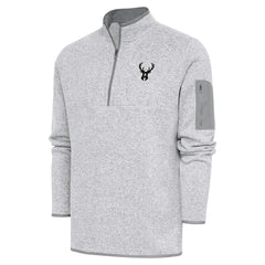 Milwaukee Bucks Antigua Metallic Logo Fortune Quarter-Zip Jacket New