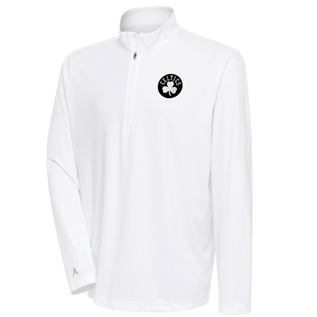 Boston Celtics Antigua Metallic Logo Tribute Quarter-Zip Top Discount