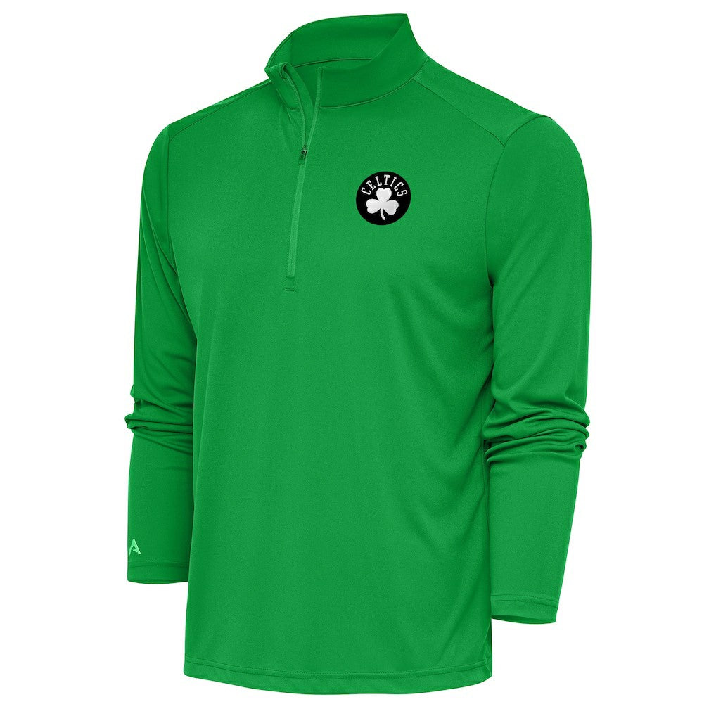 Boston Celtics Antigua Metallic Logo Tribute Quarter-Zip Top On Sale