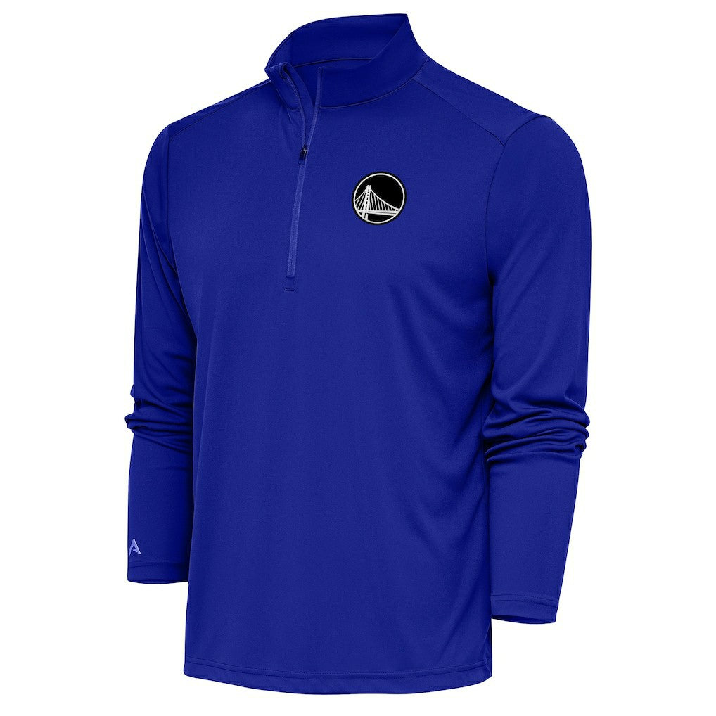 Golden State Warriors Antigua Metallic Logo Tribute Quarter-Zip Top sale Outlet