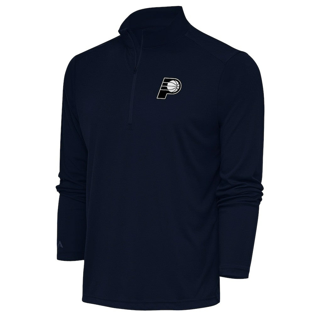 Indiana Pacers Antigua Metallic Logo Tribute Quarter-Zip Top On Sale