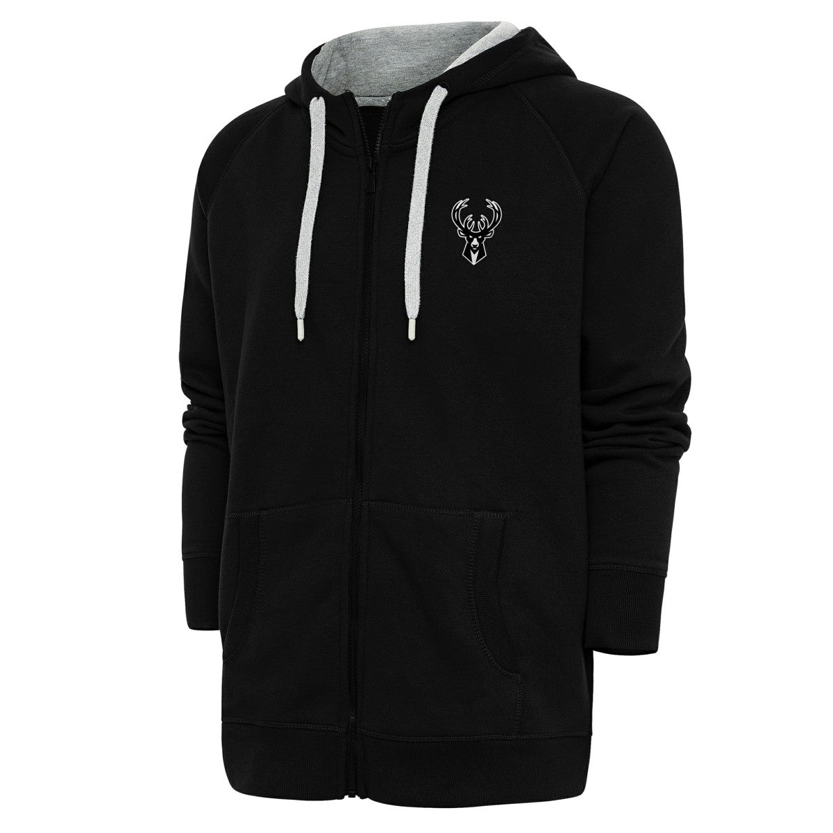 Milwaukee Bucks Antigua Metallic Logo Victory Raglan Full-Zip Hoodie Discount