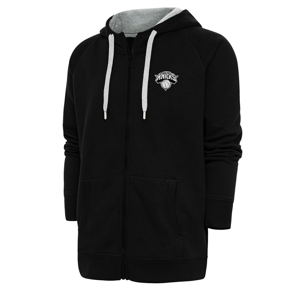 New York Knicks Antigua Metallic Logo Victory Raglan Full-Zip Hoodie Online