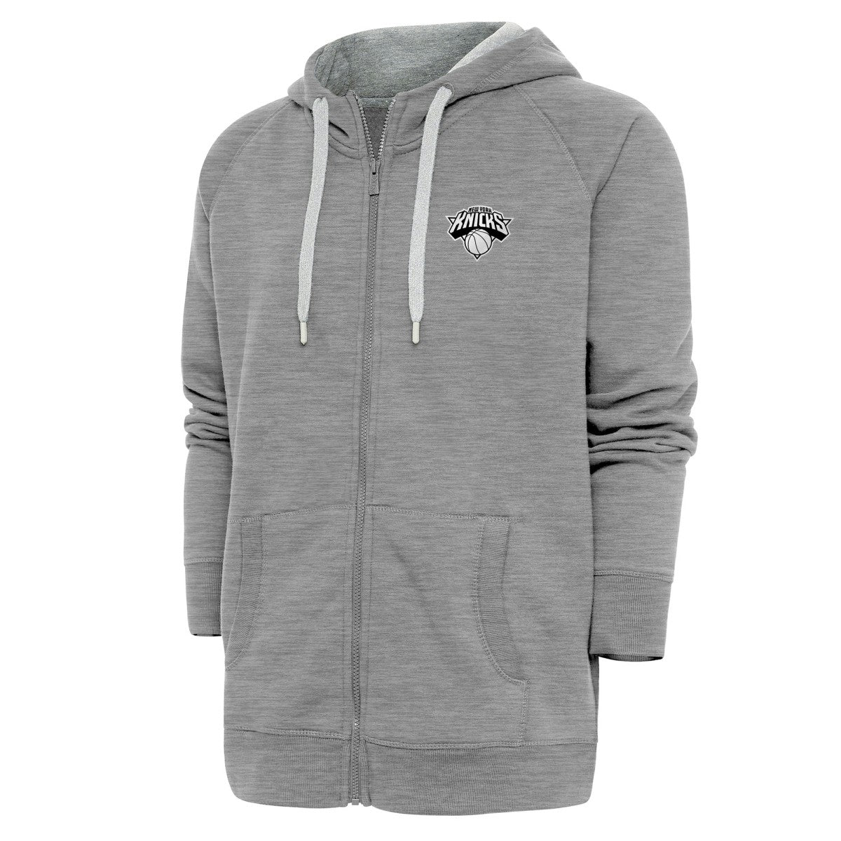 New York Knicks Antigua Metallic Logo Victory Raglan Full-Zip Hoodie On Sale
