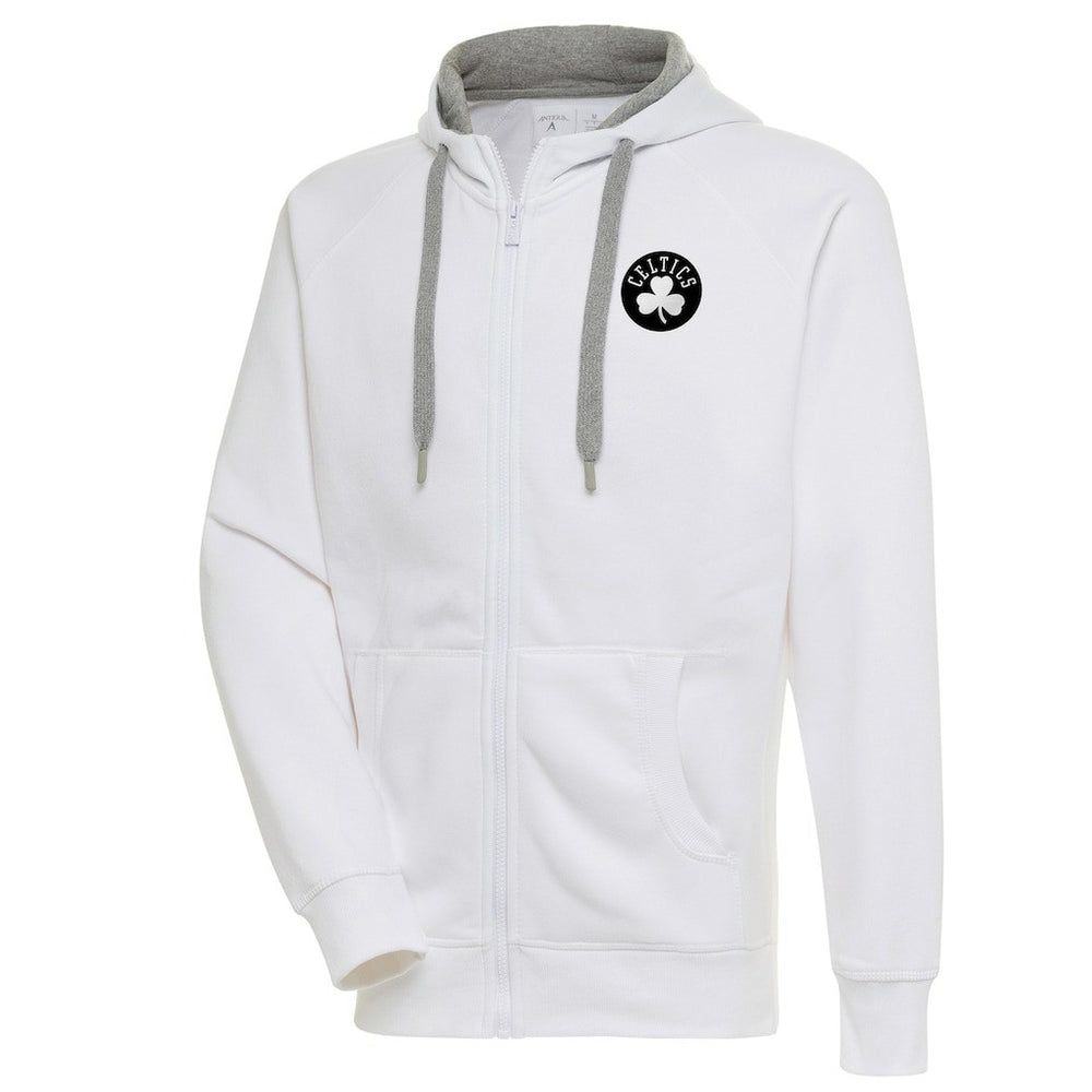 Boston Celtics Antigua Metallic Logo Victory Raglan Full-Zip Hoodie Discount