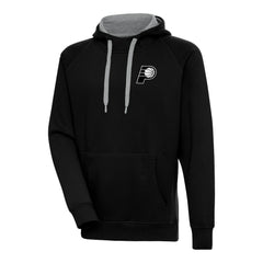 Indiana Pacers Antigua Metallic Logo Victory Raglan Pullover Hoodie On Sale
