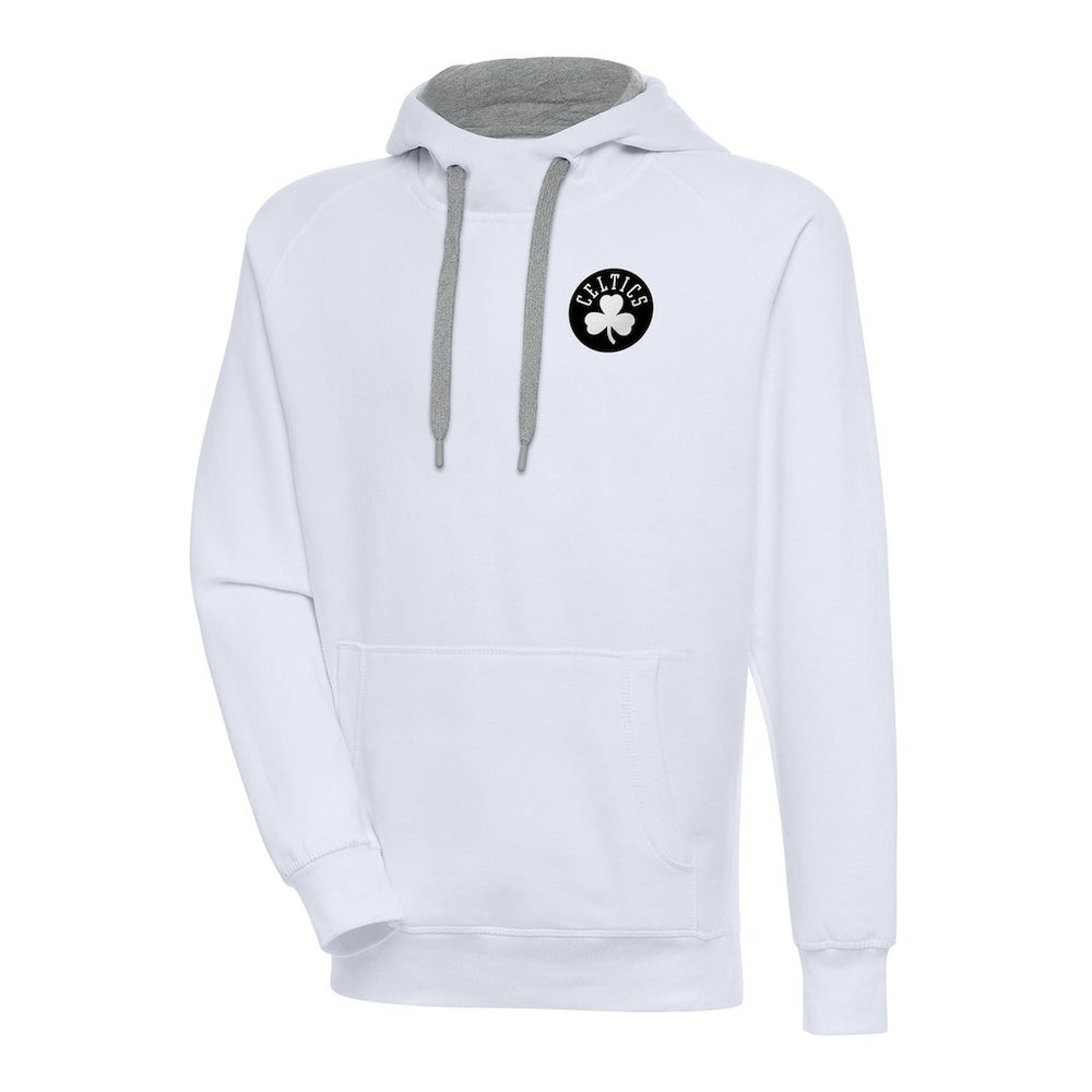 Boston Celtics Antigua Metallic Logo Victory Raglan Pullover Hoodie Outlet