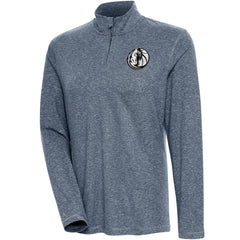 Dallas Mavericks Antigua Women's Brushed Metallic Comfort Quarter-Zip Pullover Top - Heather Navy on sale For Sale