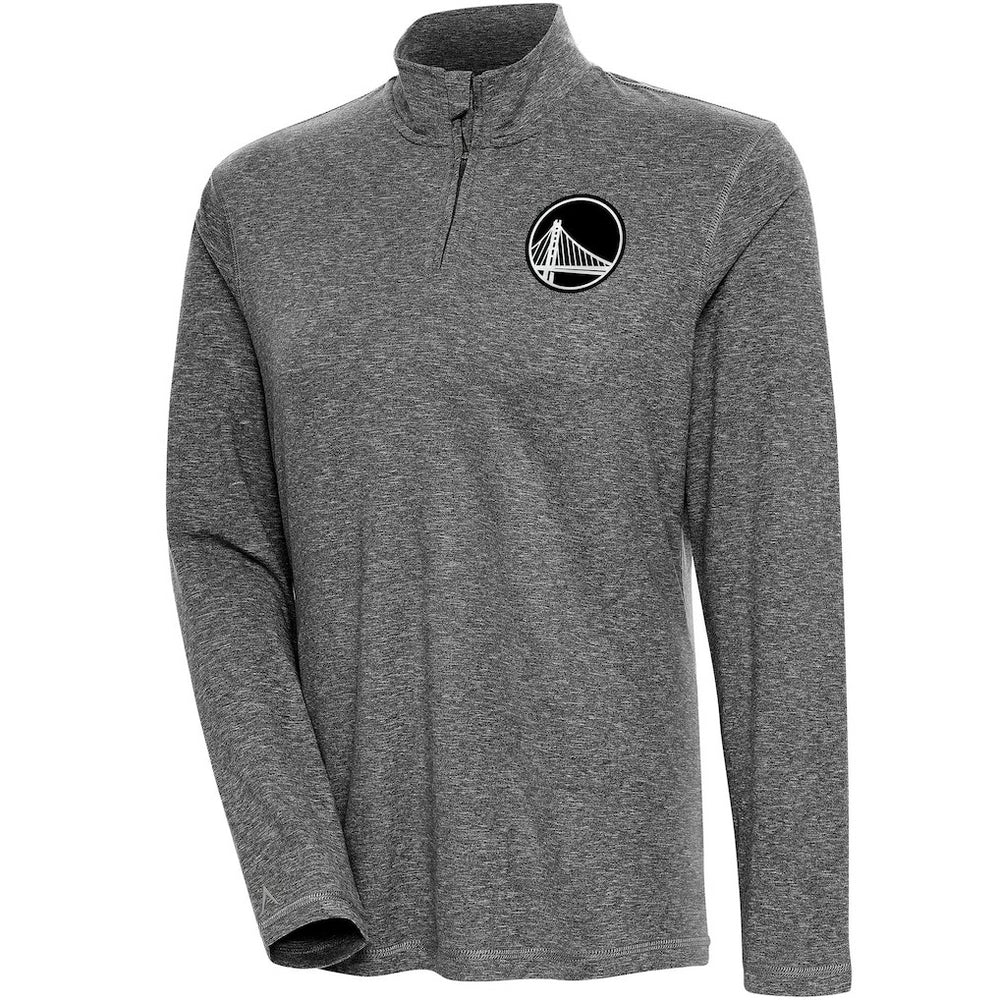 Golden State Warriors Antigua Women's Brushed Metallic Comfort Quarter-Zip Pullover Top - Heather Black for sale Discount