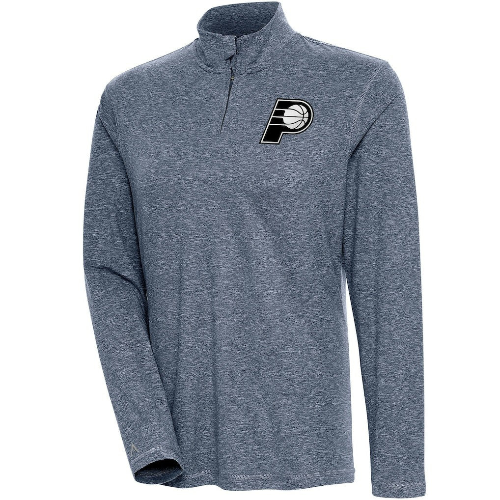 Indiana Pacers Antigua Women's Brushed Metallic Comfort Quarter-Zip Pullover Top - Heather Navy sale Online