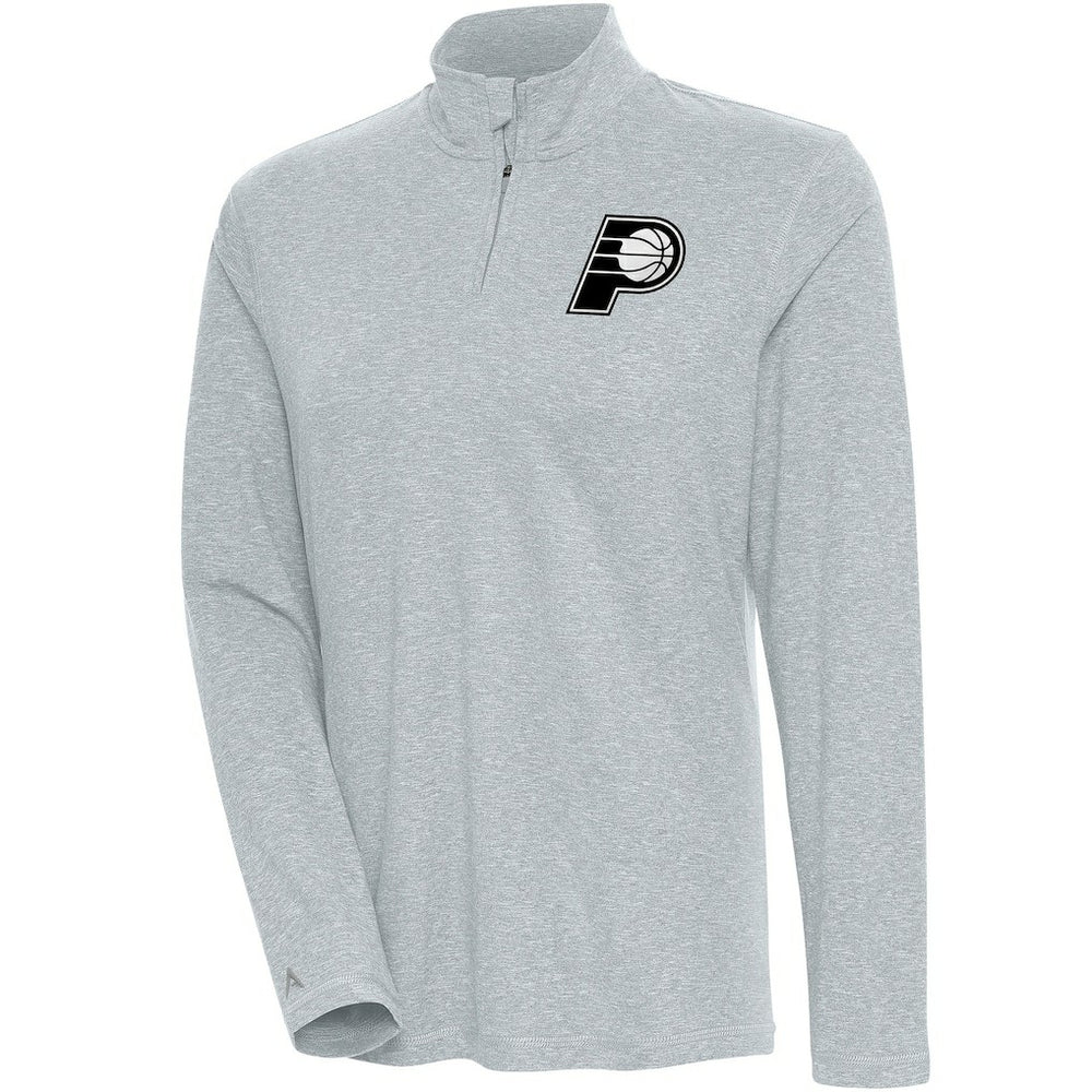 Indiana Pacers Antigua Women's Brushed Metallic Comfort Quarter-Zip Pullover Top - Heather Gray on sale On Sale