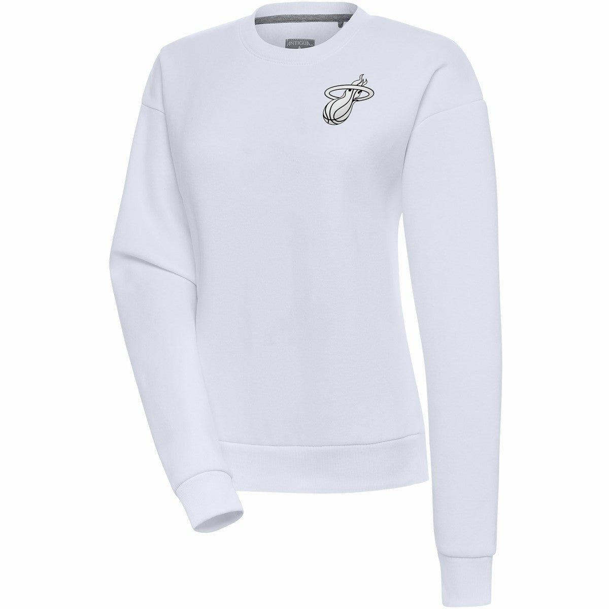 Miami Heat Antigua Women's Brushed Metallic Victory Pullover Sweatshirt - White outlet Online
