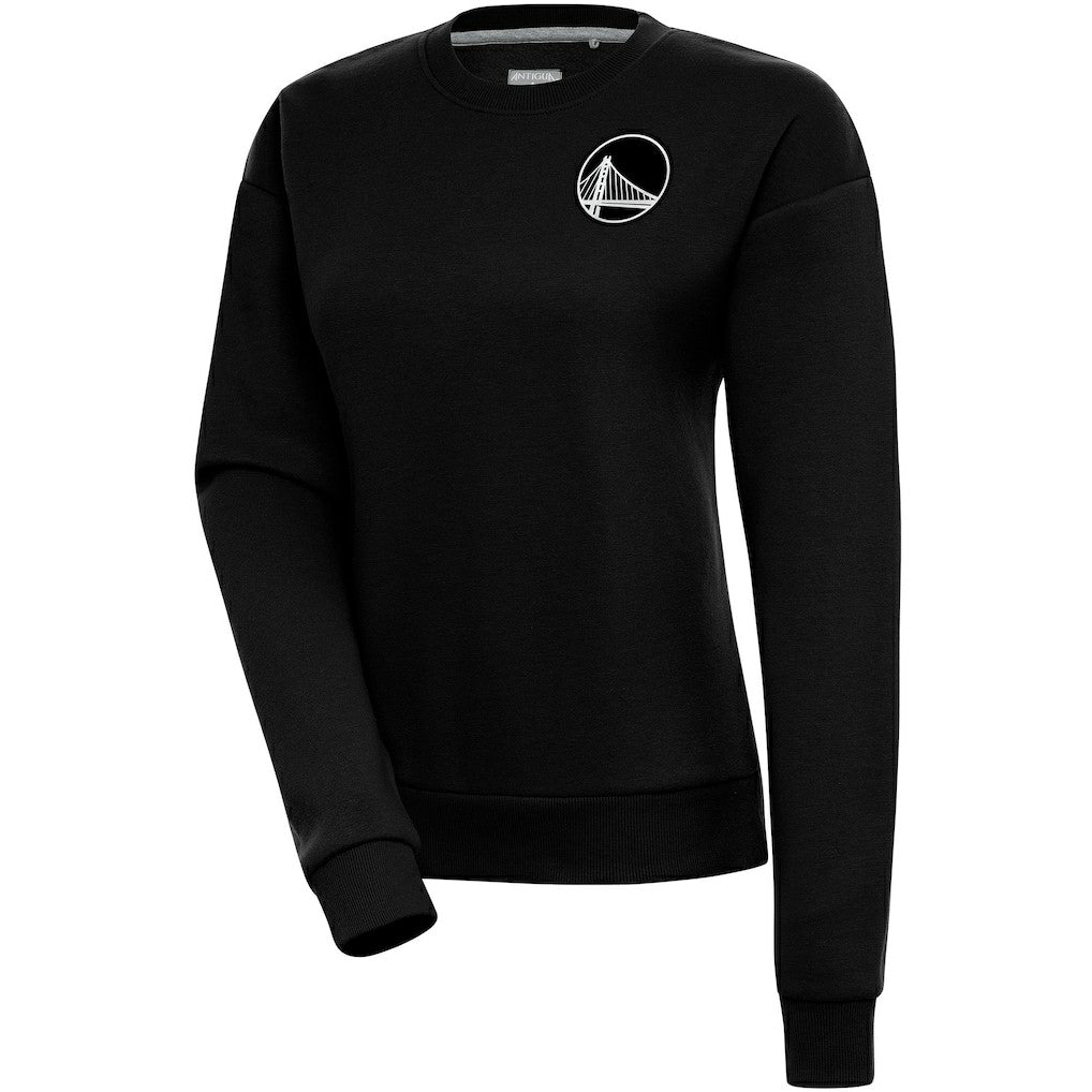 Golden State Warriors Antigua Women's Brushed Metallic Victory Pullover Sweatshirt - Black discount Outlet