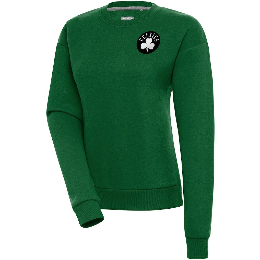 Boston Celtics Antigua Women's Brushed Metallic Victory Pullover Sweatshirt - Kelly Green online Discount