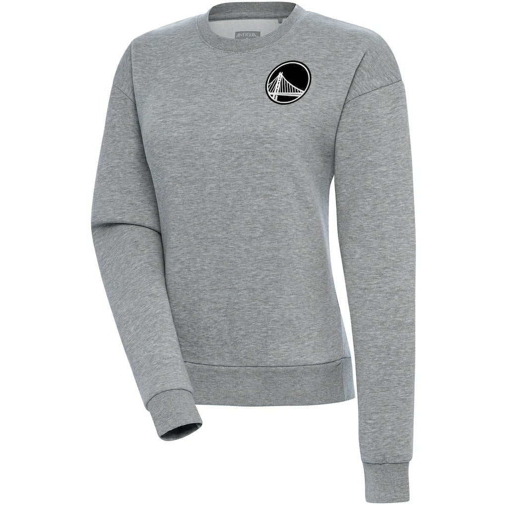 Golden State Warriors Antigua Women's Brushed Metallic Victory Pullover Sweatshirt - Heather Gray cheap Online