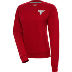 Chicago Bulls Antigua Women's Brushed Metallic Victory Pullover Sweatshirt - Red online Outlet