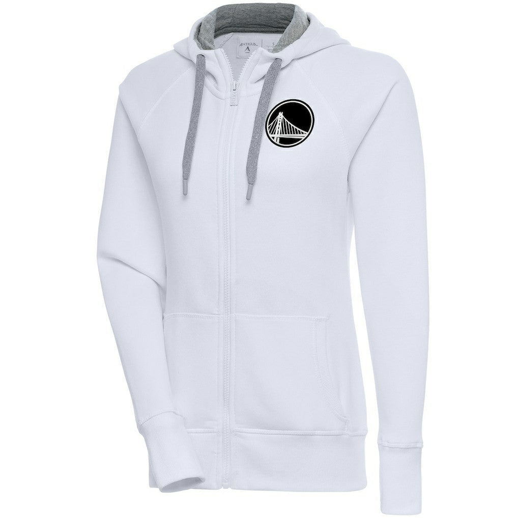 Golden State Warriors Antigua Women's Brushed Metallic Victory Full-Zip Hoodie - White discount Outlet