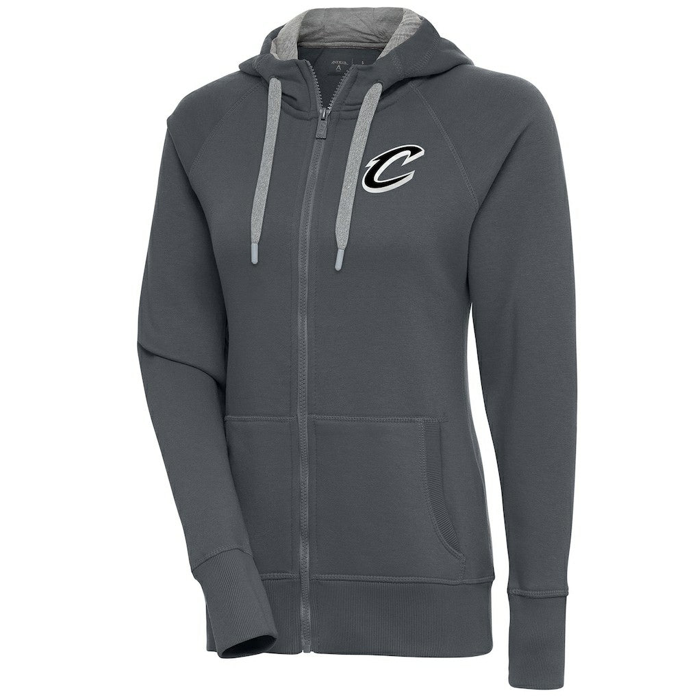 Cleveland Cavaliers Antigua Women's Brushed Metallic Victory Full-Zip Hoodie - Charcoal for sale On Sale