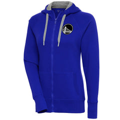Golden State Warriors Antigua Women's Brushed Metallic Victory Full-Zip Hoodie - Royal sale On Sale