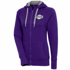 Los Angeles Lakers Antigua Women's Brushed Metallic Victory Full-Zip Hoodie - Purple online Discount