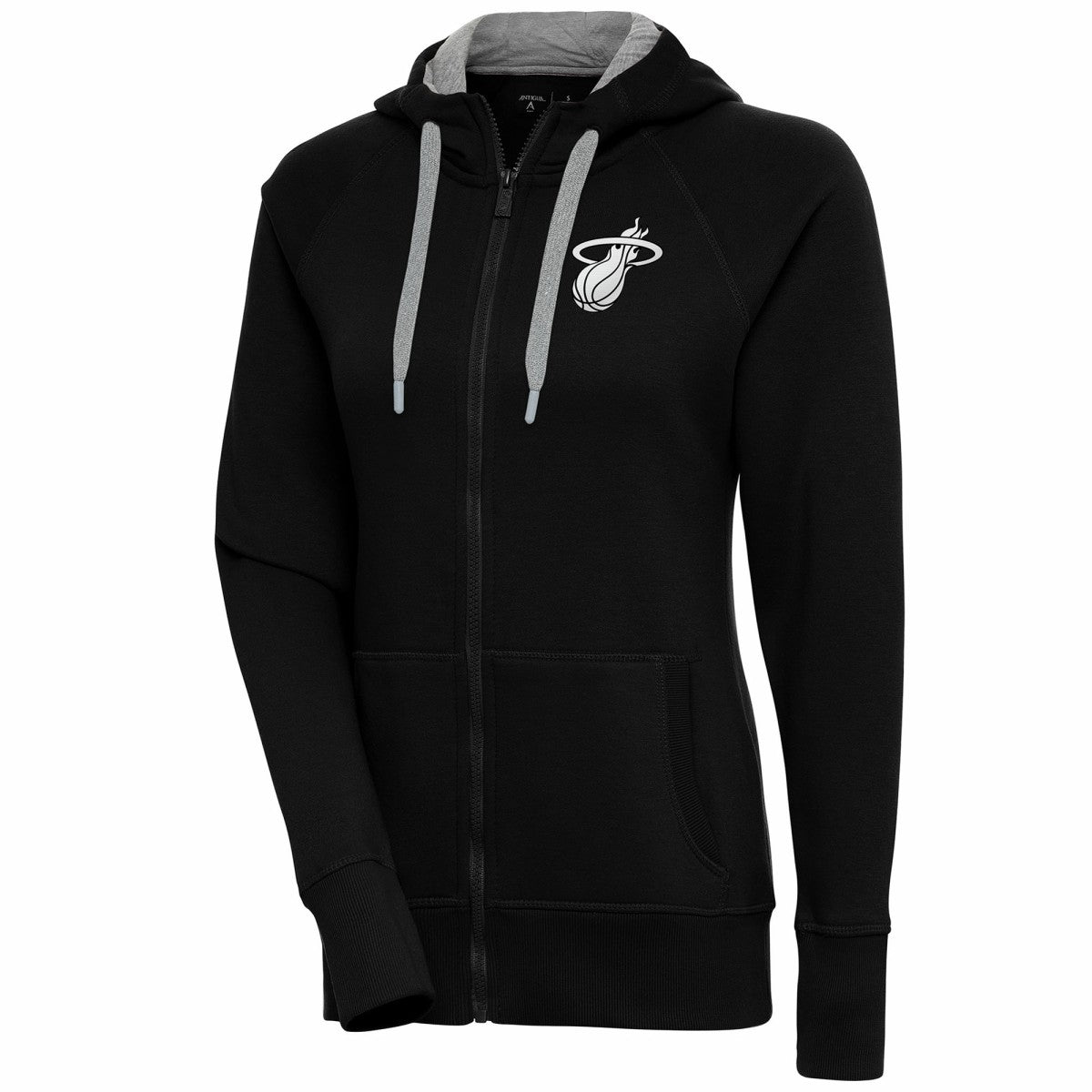 Miami Heat Antigua Women's Brushed Metallic Victory Full-Zip Hoodie - Black online On Sale