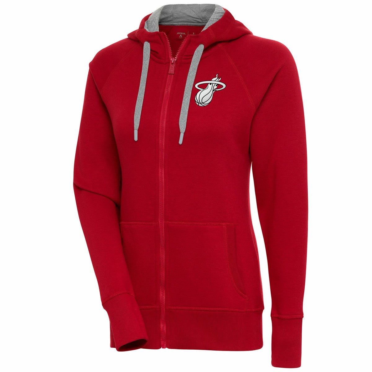 Miami Heat Antigua Women's Brushed Metallic Victory Full-Zip Hoodie - Red outlet On Sale