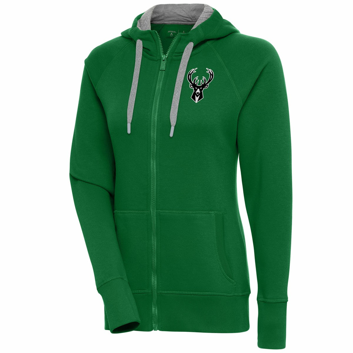 Milwaukee Bucks Antigua Women's Brushed Metallic Victory Full-Zip Hoodie - Hunter Green outlet Online