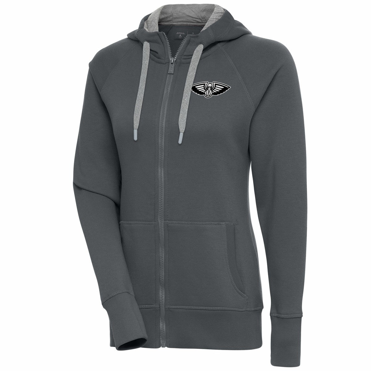 New Orleans Pelicans Antigua Women's Brushed Metallic Victory Full-Zip Hoodie - Charcoal sale Outlet