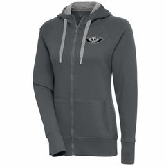 New Orleans Pelicans Antigua Women's Brushed Metallic Victory Full-Zip Hoodie - Charcoal sale Outlet